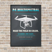 Thumbnail for DJI P4 Multispectral vertical canvas print - framed - gray background