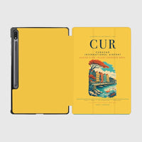 Thumbnail for Curaçao International Airport (CUR) design on yellow samsung tablet tablet case