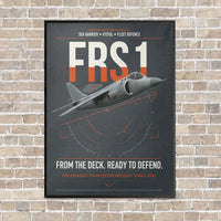 Thumbnail for British Aerospace Sea Harrier FRS.1 vertical canvas print - framed - gray background