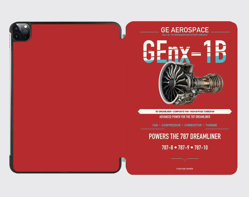 GEnx-1B design on red ipad tablet case