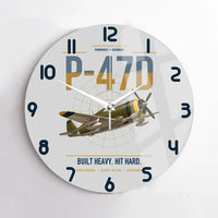 Thumbnail for P-47D Thunderbolt Razorback design on light gray no frame wall clock