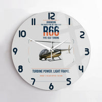 Thumbnail for Robinson R66 design on light gray no frame wall clock