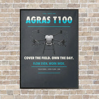 Thumbnail for DJI Agras T100 vertical canvas print - framed - gray background