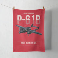 Thumbnail for P-61B Black Widow design on red towel