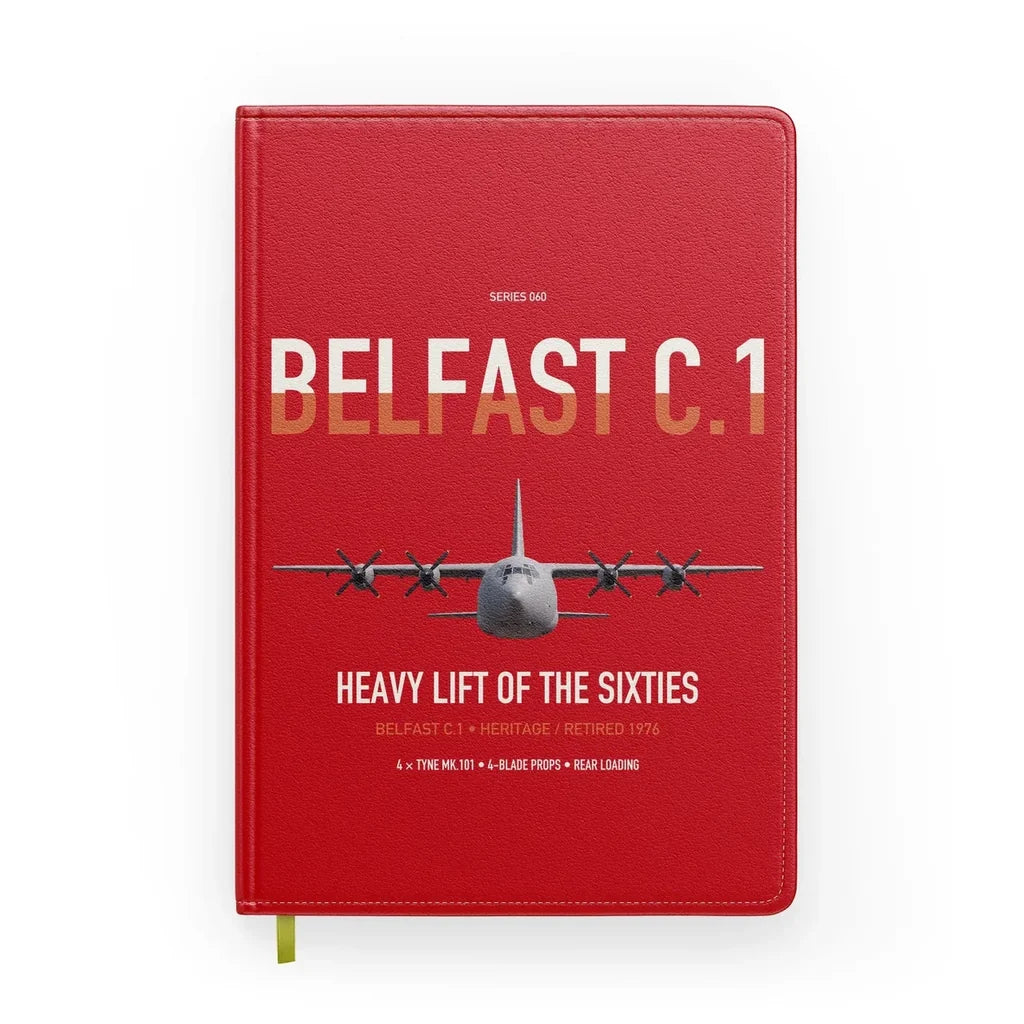 Short Belfast C.1 design on red notebook