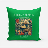 Thumbnail for VINTAGE G4073 - The Empire Mail - Designed Pillows design on green