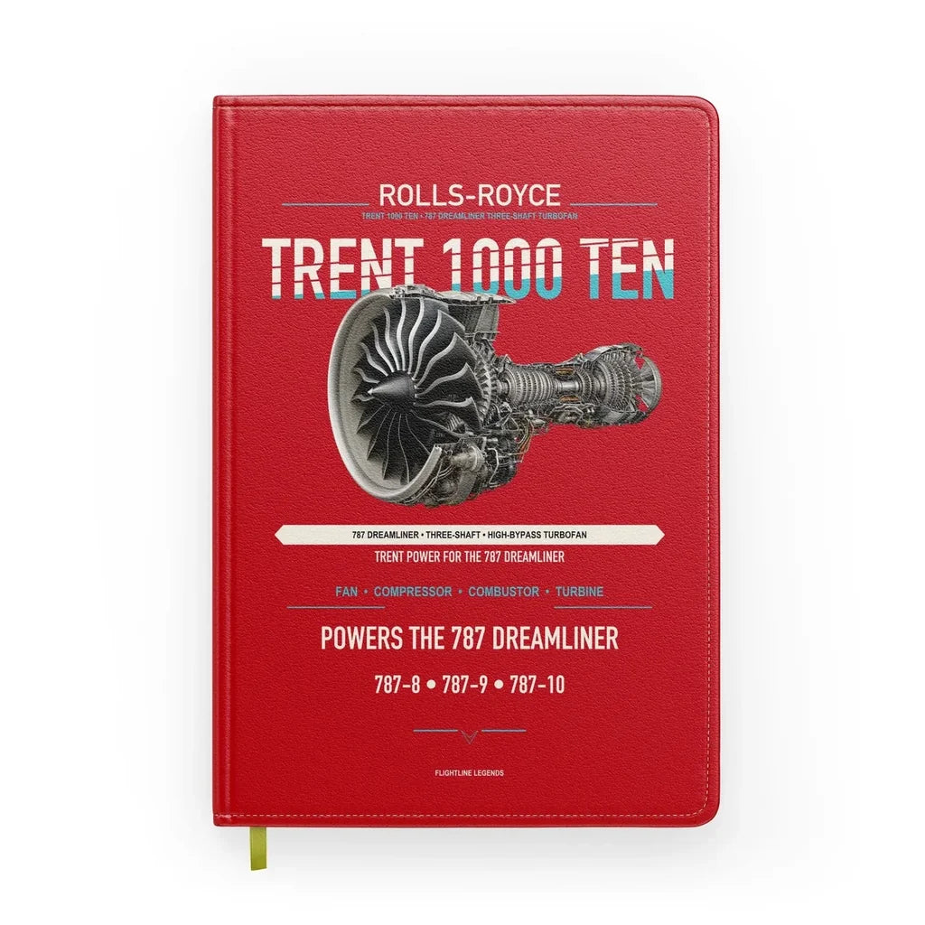 TRENT 1000 TEN design on red notebook