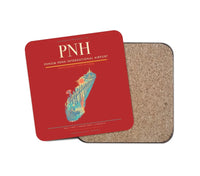 Thumbnail for Phnom Penh International Airport (PNH) design on red 1 piece coaster