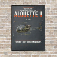 Thumbnail for Sud Aviation SE 3130 Alouette II vertical canvas print - framed - gray background