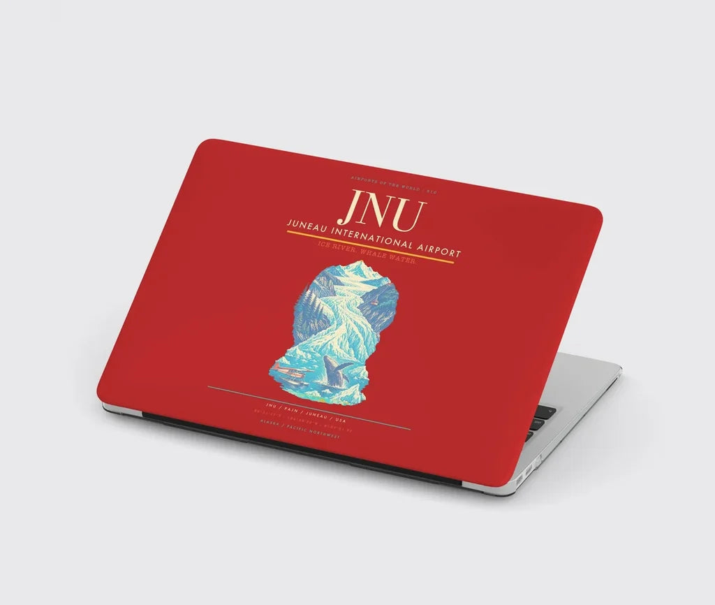 Juneau International Airport (JNU) design on red MacBook case