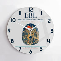 Thumbnail for Erbil International Airport (EBL) design on light gray no frame wall clock