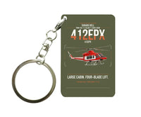 Thumbnail for SUBARU Bell 412EPX design on green army designed key chain, double-side print