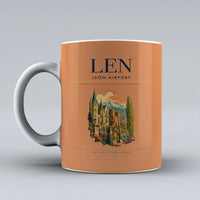Thumbnail for León Airport (LEN) airport code design on orange ceramic mug