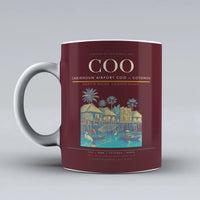 Thumbnail for Airport COO — Cotonou Mug design on dark red cadjehoun