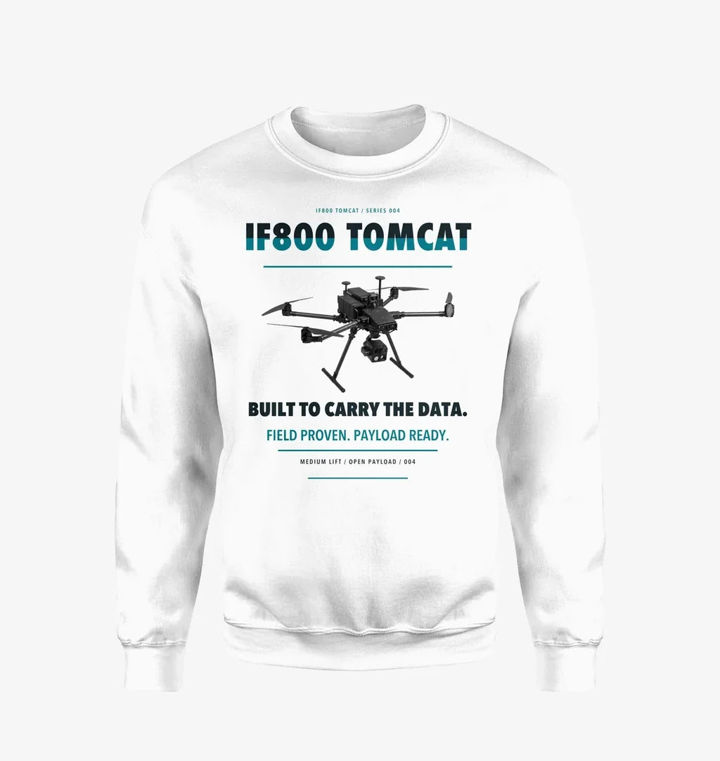 Inspired Flight IF800 Tomcat design on white sweatshirt