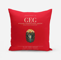Thumbnail for Spokane International Airport (GEG) design on red pillow