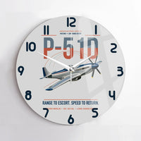 Thumbnail for P-51D Mustang design on light gray no frame wall clock