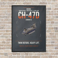 Thumbnail for Boeing CH-47D vertical canvas print - framed - gray background