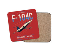 Thumbnail for F-104C Starfighter design on red 1 piece coaster