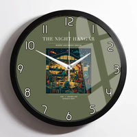 Thumbnail for VINTAGE G4049 - The Night Hangar - Designed Wall Clocks design on greenarmy framed