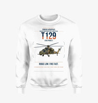 Thumbnail for Turkish Aerospace T129 ATAK Phase 2 design on white sweatshirt