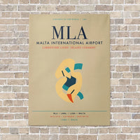 Thumbnail for Malta International Airport MLA vertical canvas print - no frame - beige background