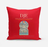 Thumbnail for Djerba-Zarzis International Airport (DJE) design on red pillow