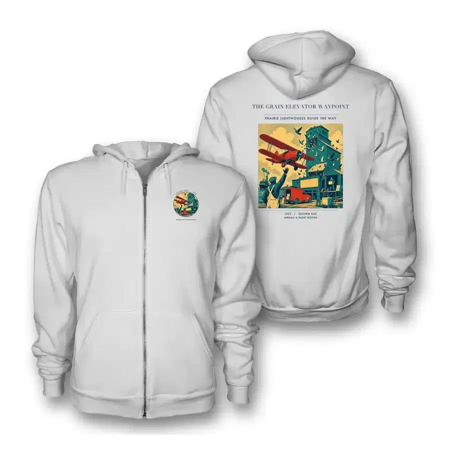 VINTAGE G4451 - The Grain Elevator Waypoint - Premium Zipped Hoodie design on white