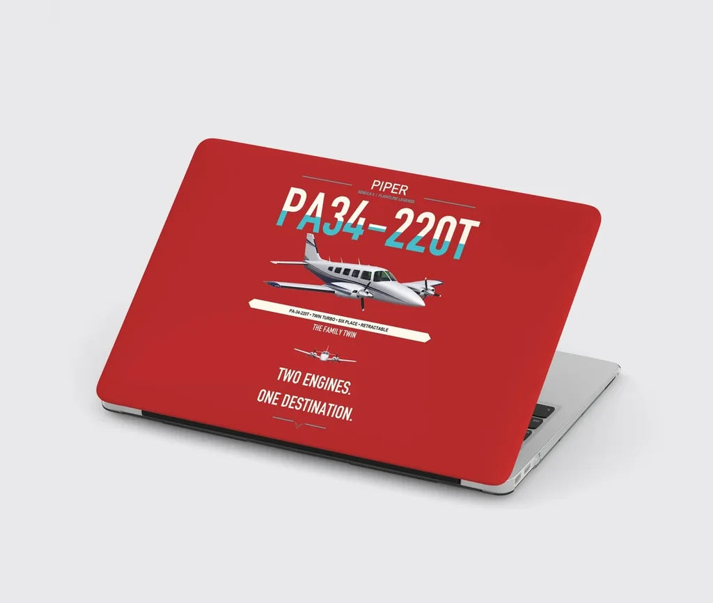Piper PA-34-220T Seneca V design on red MacBook case