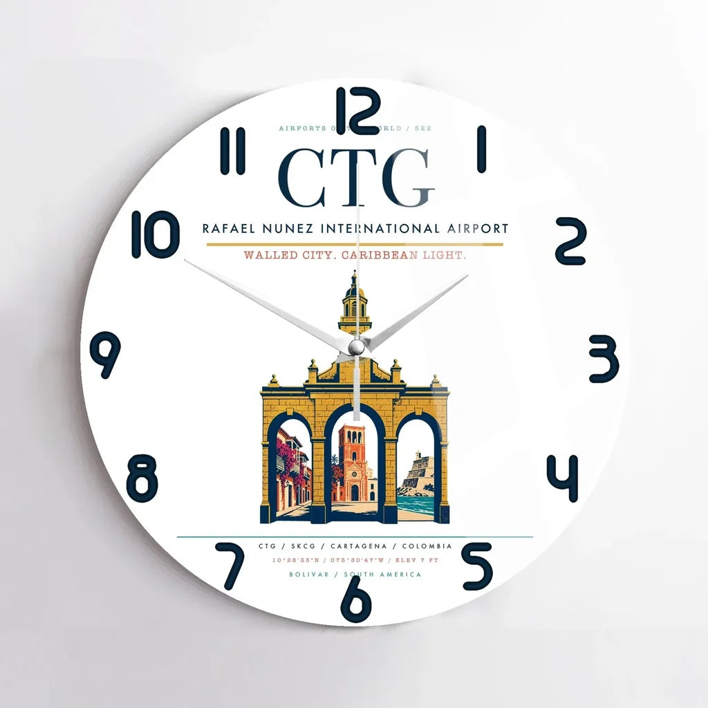 Rafael Nunez International Airport CTG Wall-Clock No-Frame - White