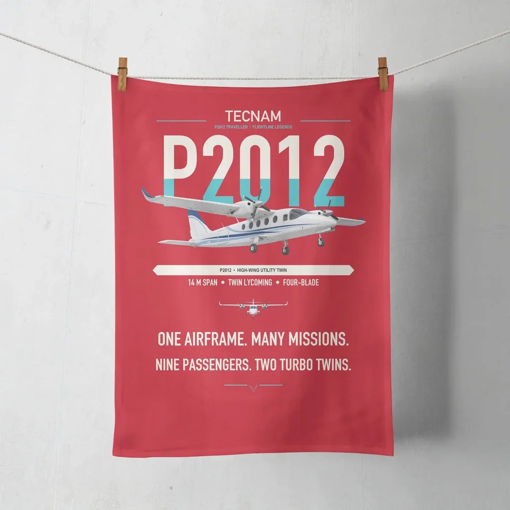 Tecnam P2012 Traveller design on red towel