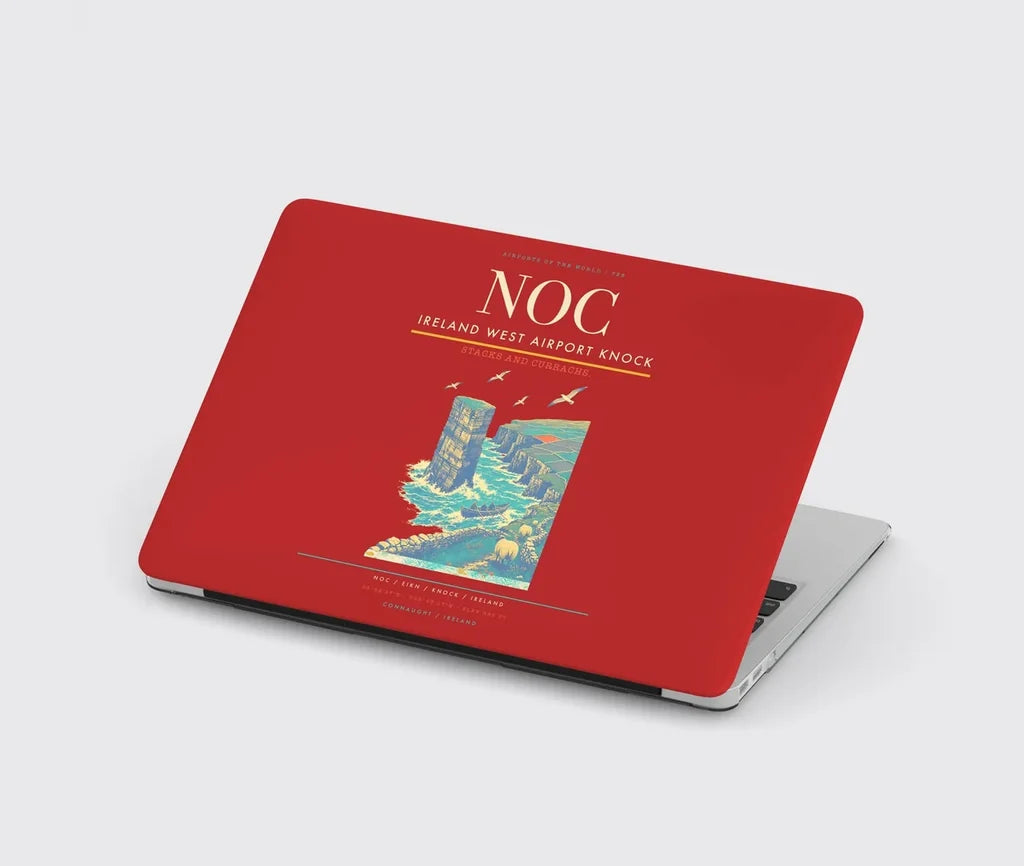 Ireland West Airport Knock (NOC) design on red MacBook case