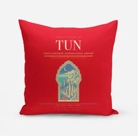 Thumbnail for Tunis-Carthage International Airport (TUN) design on red pillow