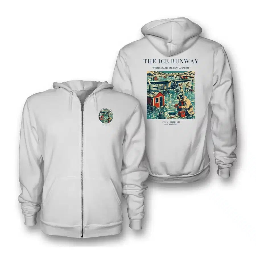 VINTAGE G4041 - The Ice Runway - Premium Zipped Hoodie design on white