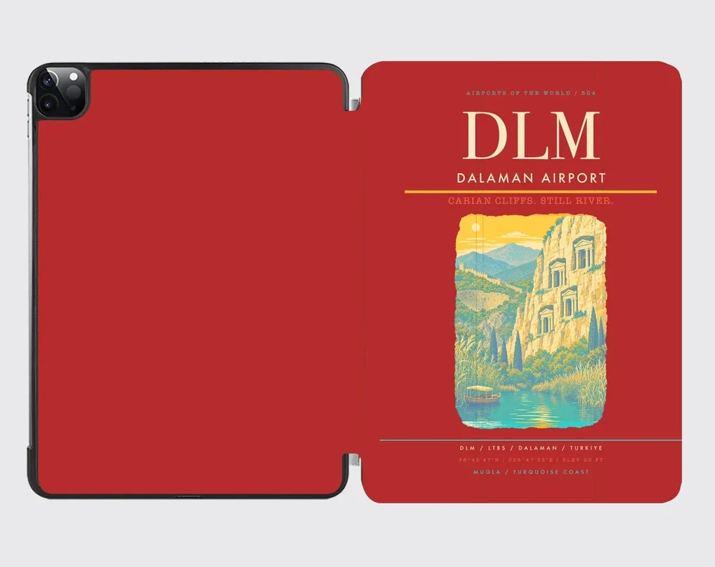 Dalaman Airport (DLM) design on red ipad tablet case