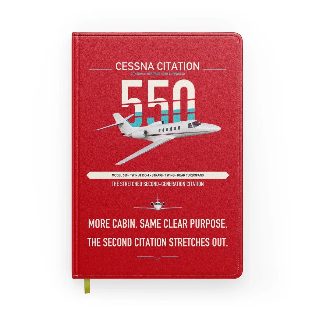 Cessna Citation 550 - Citation II design on red notebook