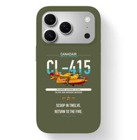 Thumbnail for Canadair CL-415 design on green army magsafe iphone case, for iPhone 17 Pro