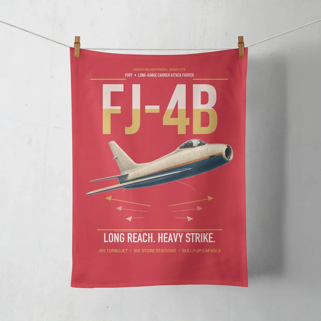 FJ-4B Fury design on red towel