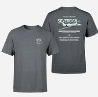 Thumbnail for Cessna Citation Sovereign+ design on gray double-side t-shirt, double-side print