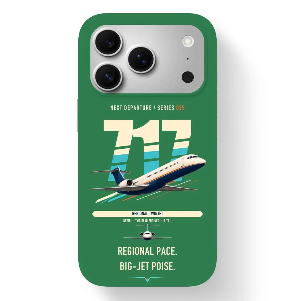 Boeing 717-200 design on green magsafe iphone case