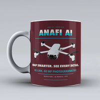 Thumbnail for ANAFI Ai Mug design on dark red parrot