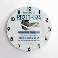 Thumbnail for RB211-524 design on light gray no frame wall clock