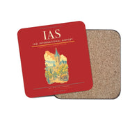 Thumbnail for Iași International Airport (IAS) design on red 1 piece coaster