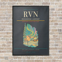 Thumbnail for Rovaniemi Airport RVN vertical canvas print - framed - gray background