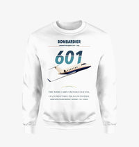 Thumbnail for Bombardier Challenger 601 design on white sweatshirt
