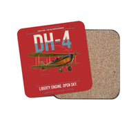 Thumbnail for Airco DH-4 Liberty Plane design on red 1 piece coaster