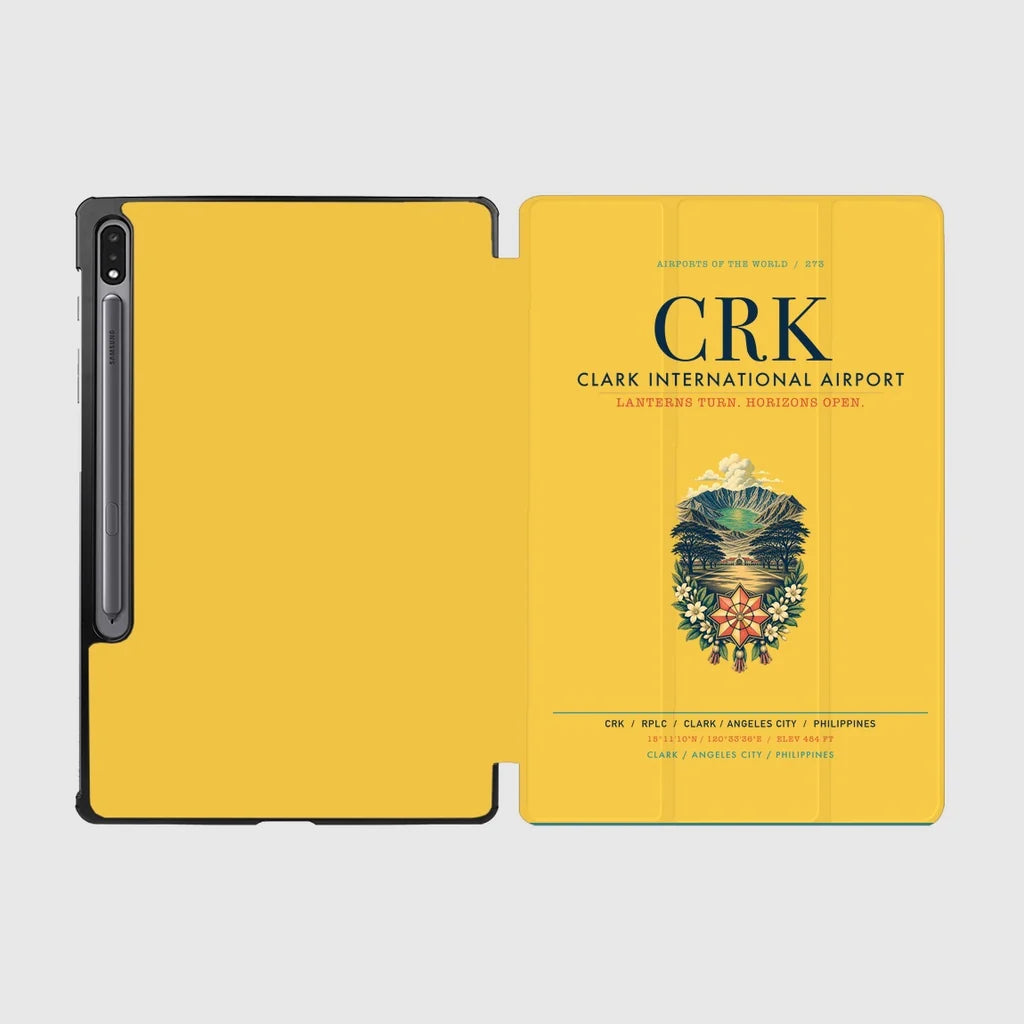 Clark International Airport (CRK) design on yellow samsung tablet tablet case