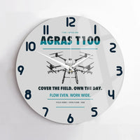 Thumbnail for DJI Agras T100 design on light gray no frame wall clock