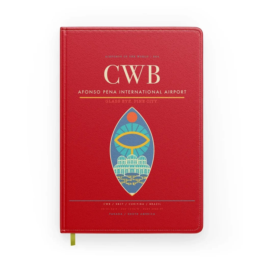 Afonso Pena International Airport (CWB) design on red notebook