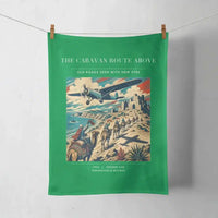 Thumbnail for VINTAGE G4332 - The Caravan Route Above - Designed Towels design on green